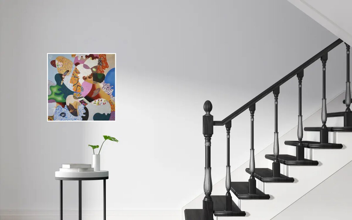 Так картина будет выглядеть в интерьере современной гостинной