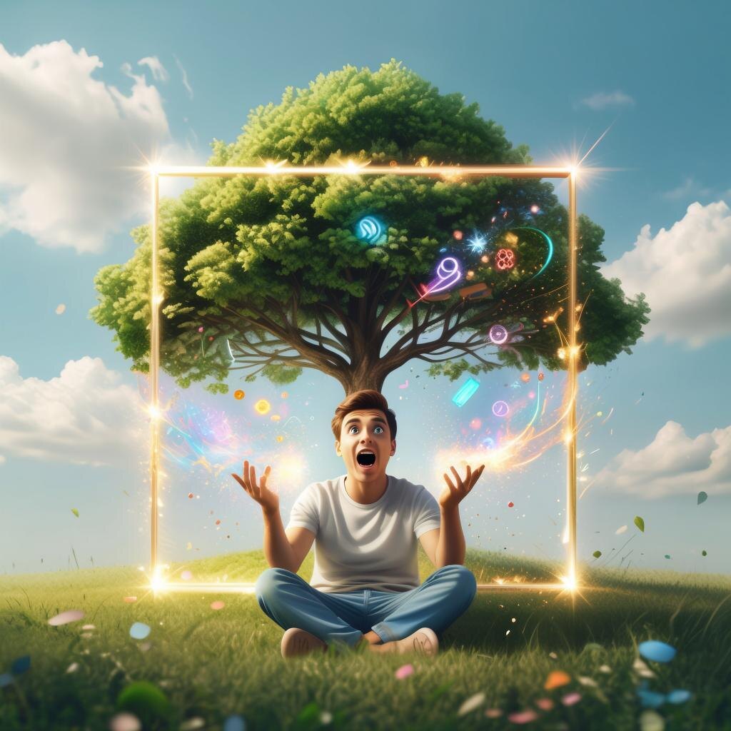 Сгенерировано GigaChat по запросу "воображение, озарение, яркая идея".