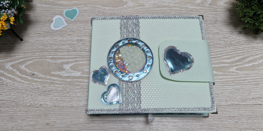 Фотоальбом свадебный "Сердечный".