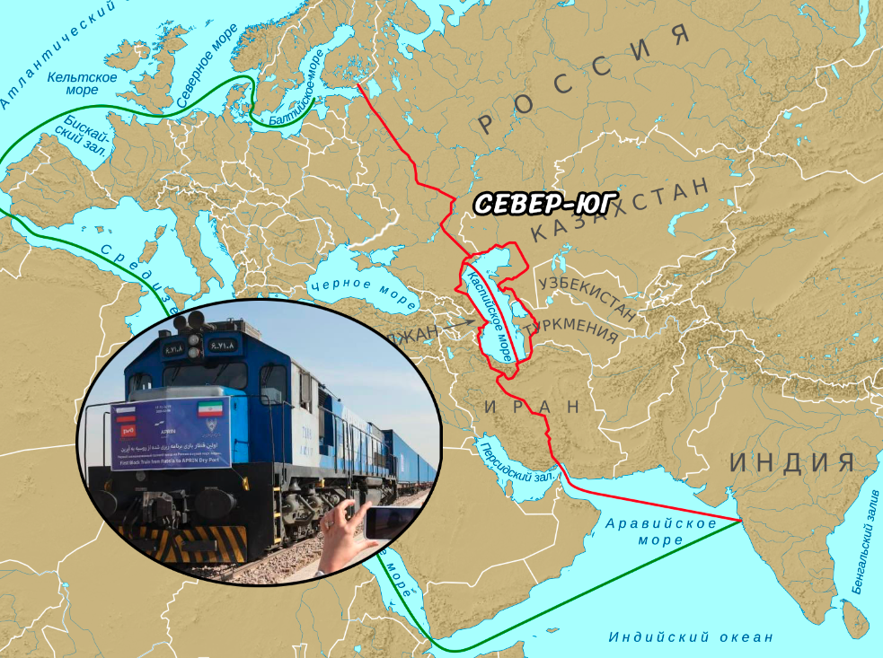 Варианты маршрута "Север-Юг" отмечены красным на карте 