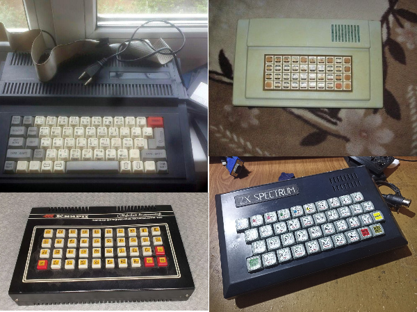 Фотографии самодельных компьютеров используются для иллюстрации культурного феномена эпохи. Оригинальный дизайн ZX Spectrum принадлежит Sinclair Research Ltd.