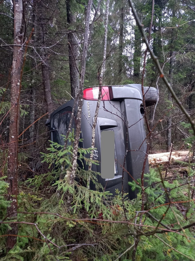    Иномарка опрокинулась на трассе под Афанасьево: двое пострадавших
