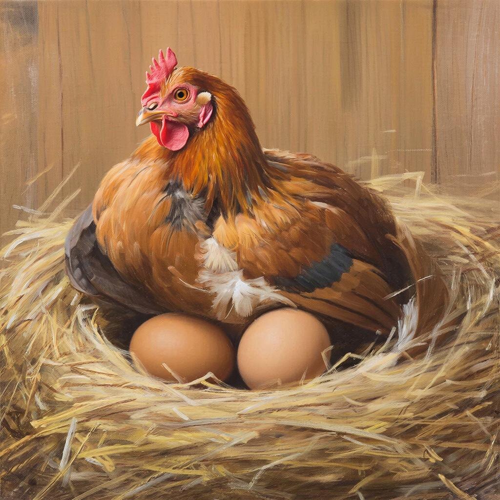 Наседка. Изображение сгенерировано сервисом GigaChat 