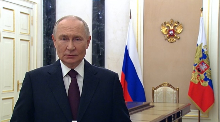    На фото стоп-кадр видеообращения В.В, Путина Татьяна Пшеничная