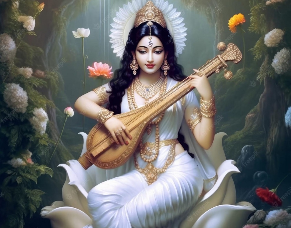  Сарасвати - богиня знания, мудрости и искусства, ее символ в индии - белый цвет ( фото из открытых источников)