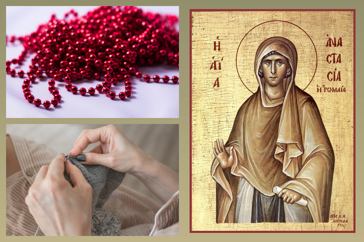 Икона Прп. Анастасия Римляныня, бусы, рукоделие/pixabay.com