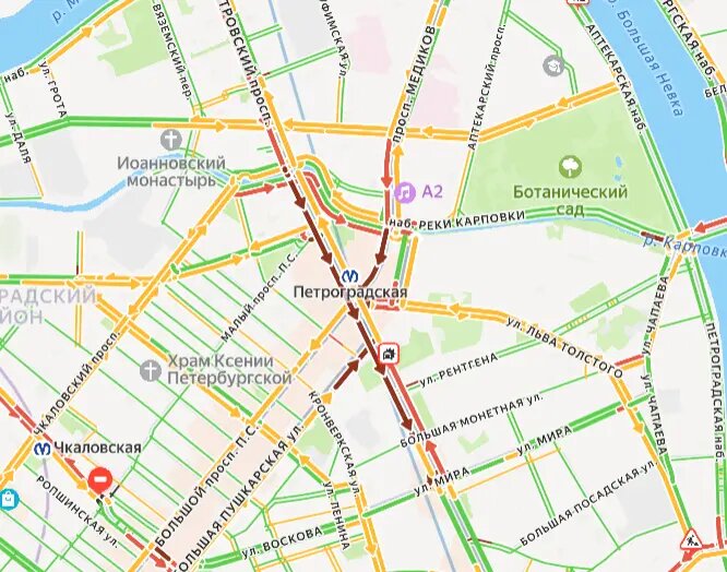    Фото: скриншот сервиса «Яндекс.Пробки»