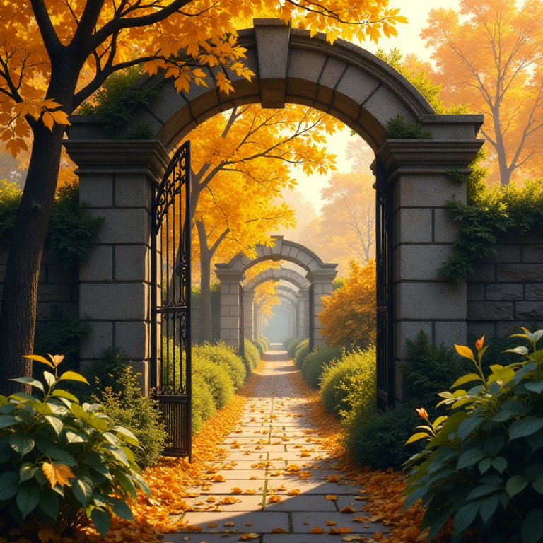 ИИ отказался Нам генерировать картинку решётки увитой ветвями, зато нагенерировал много ворот)))