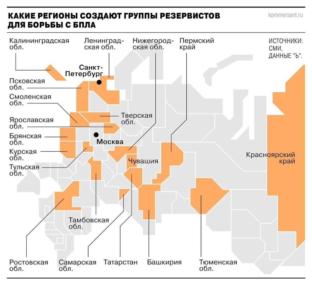    В 19 регионах России создают подразделения резервистов для борьбы с БПЛА и диверсантами