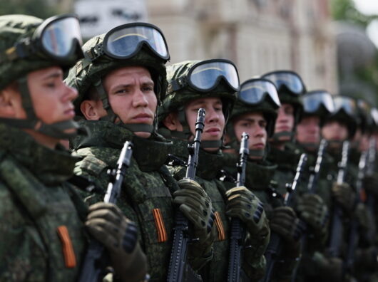    Строй российских солдат //Фото пресс-службы Министерства обороны России