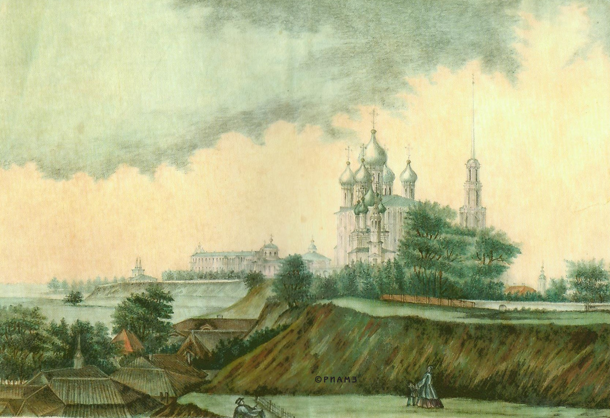 М. Бровкин. Вид Рязанского кремля. Середина 19 века. Коллекция РИАМЗ