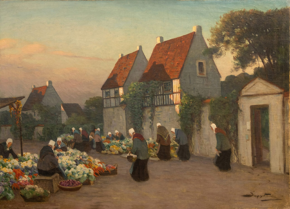 Виктор Зарубин. Рыночная площадь. Деревня в Бретани. 1910-1920