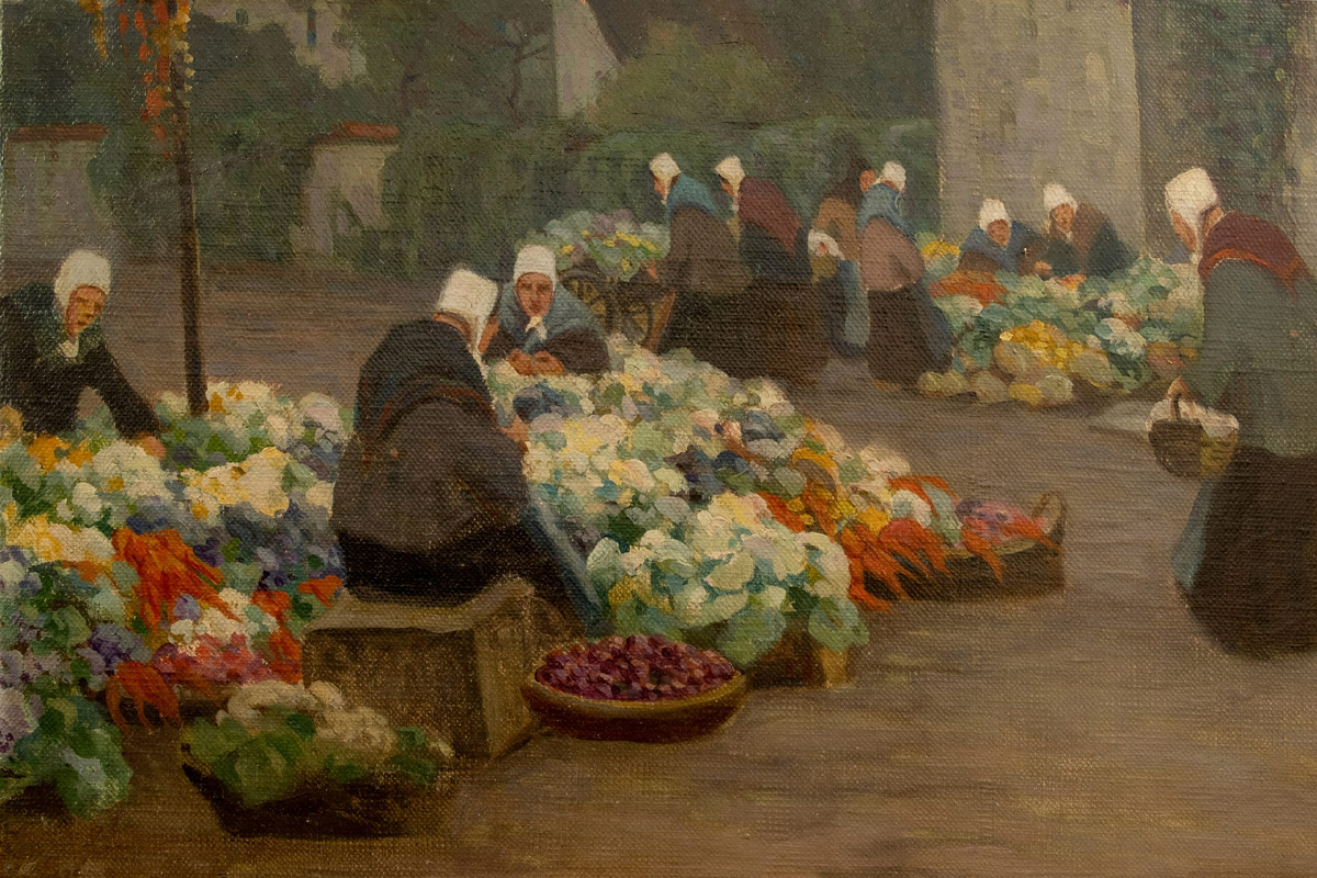 Виктор Зарубин. Рыночная площадь. Деревня в Бретани. 1910-1920. Фрагмент