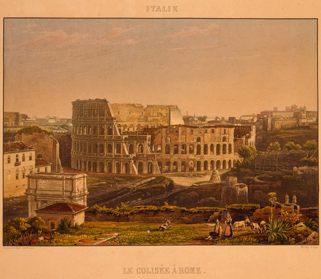 Италия. Рим. Колизей. С дагероттипа Ноэля Пэймаля Леребура (Noël Paymal Lerebours). 1842 год.