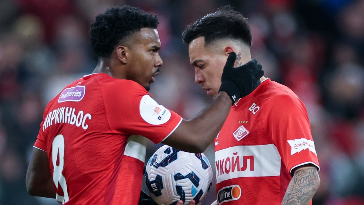    Футболисты «Спартака» Маркиньос и Эсекьэль Барко.Дарья Исаева
