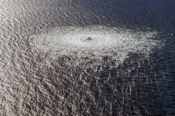 Место утечки газа на газопроводе «Северный поток 2», 2022 год / Danish Defence Command/Forsvaret Ritzau Scanpix/Reuters  