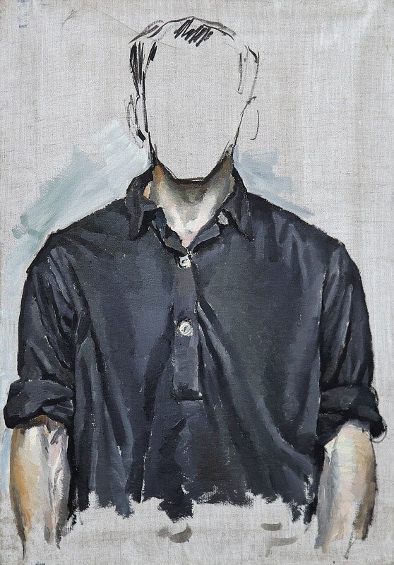 Эрик Булатов. Автопортрет. Этюд с натуры, 1968
Оргалит, масло, 70 × 49 см
Собственность автора