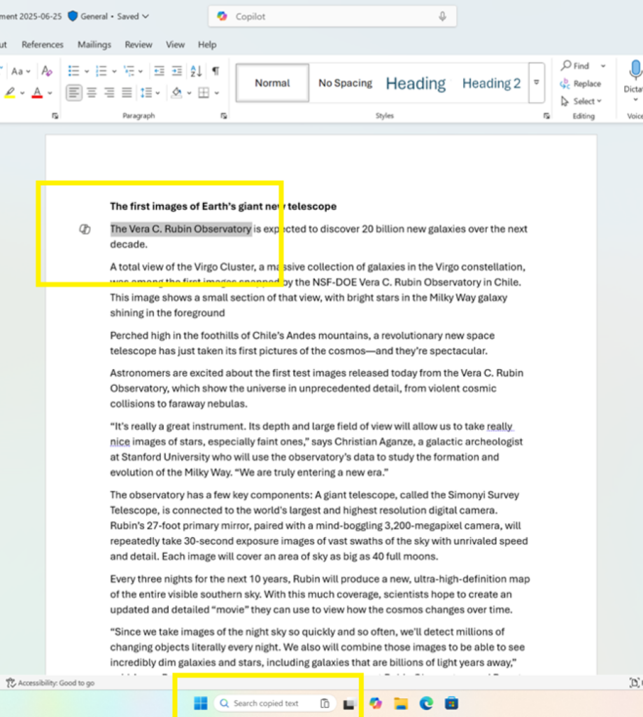 Изображение: Microsoft. Отображение нового значка в правой части поля поиска функции "Поиск".