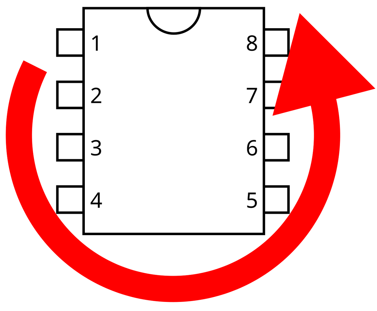 Нумерация выводов на DIP