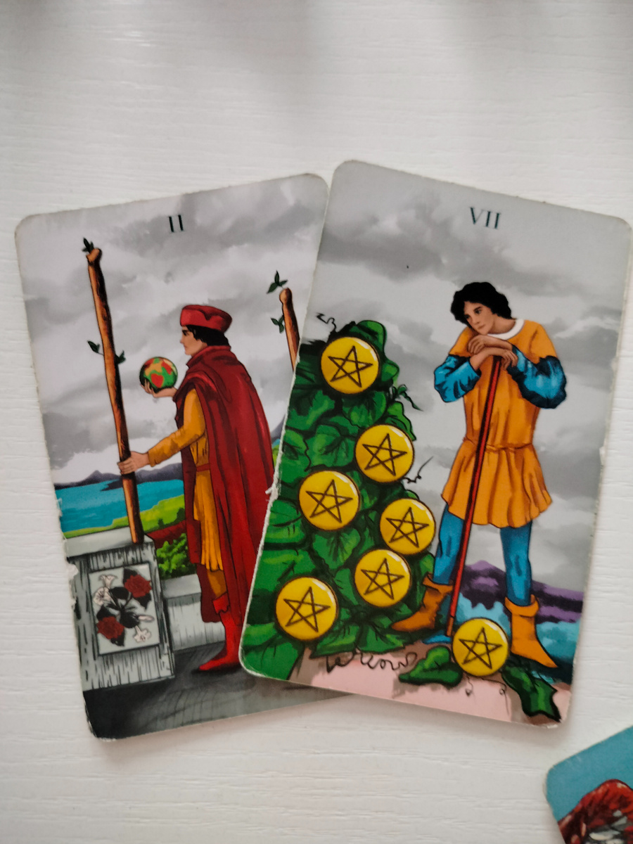 2 жезлов, 7 пентаклей