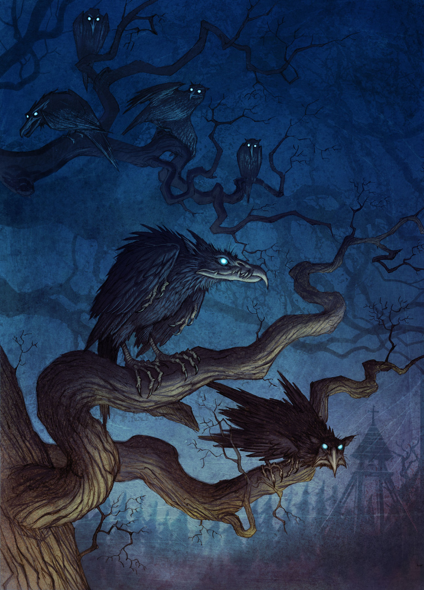 Ночные вороны. Автор - Юхан Эгеркранс. Изображение из открытых истчоников.