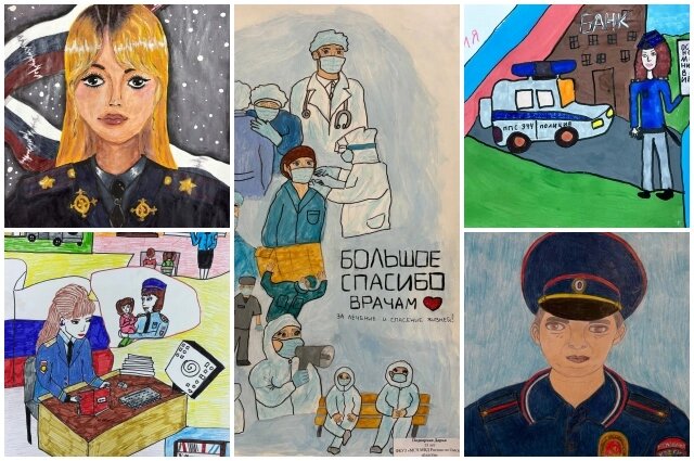    Работы участников. Фото: УМВД России по Омской области