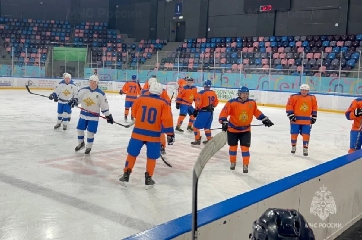    В Калуге прошла игра Офицерской хоккейной лиги между командами МЧС и МВД