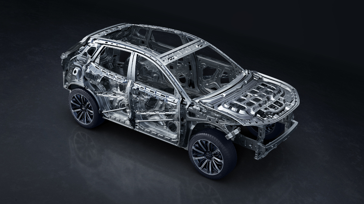 Структура кузова Jetour Dashing без наружных панелей кузова.