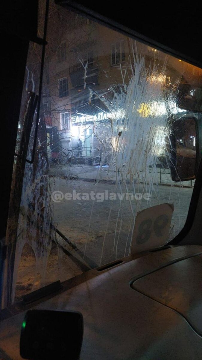    Фото: telegram-канал «Екатеринбург. Главное»/ Автобус после нападения
