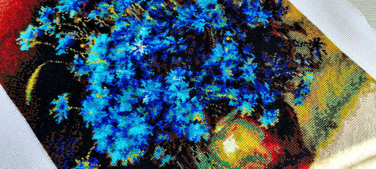 Васильки по мотивам картины И.Левитана от Риолис завершила в этом году