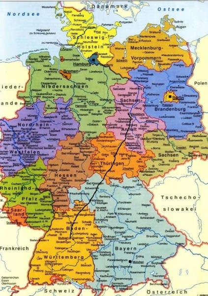 Маршрут от Магдебурга до Штутгарта