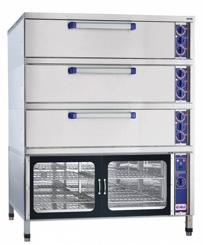 Печь подовая электрическая Abat ЭШ-3К, установленная на расстоечный шкаф