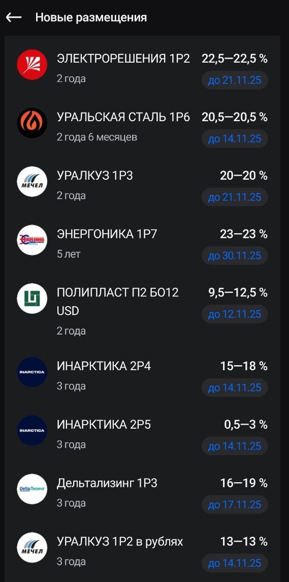 скрин из приложения брокера