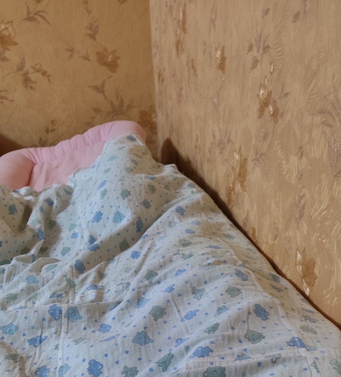 Под этим детским одеялком когда-то спал мой муж. Пододеяльник шила еще свекровь для нашей старшенькой.