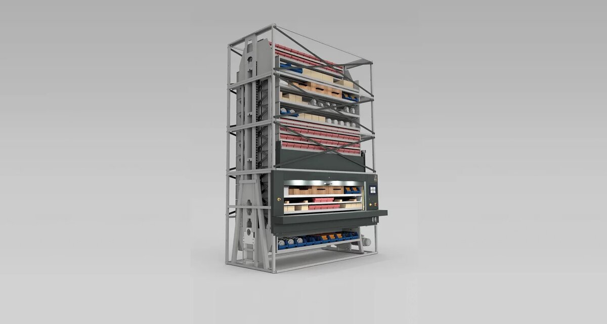 Карусельная система хранения в разрезе