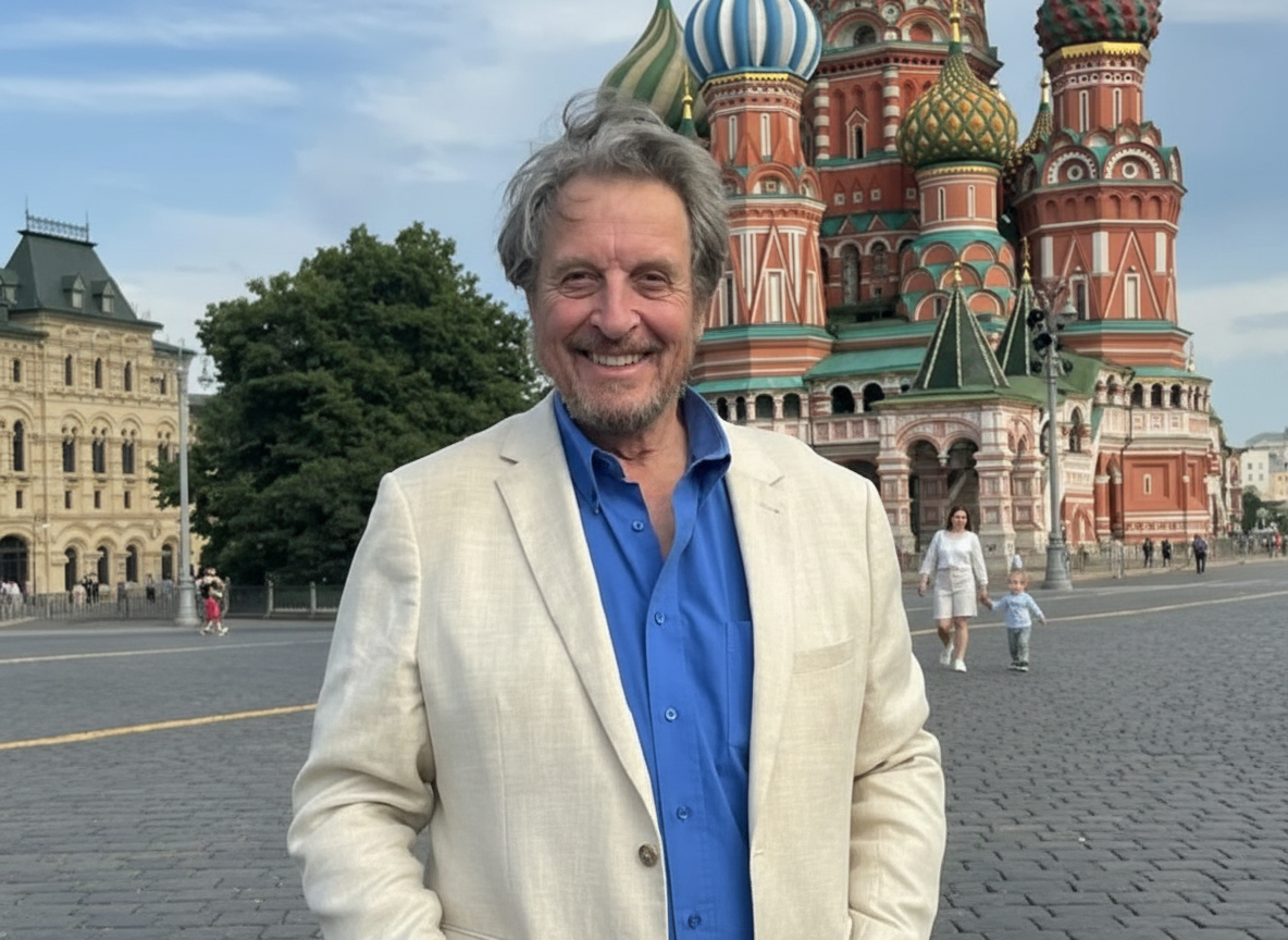 Фото Эррола Маска в России на Красной площади