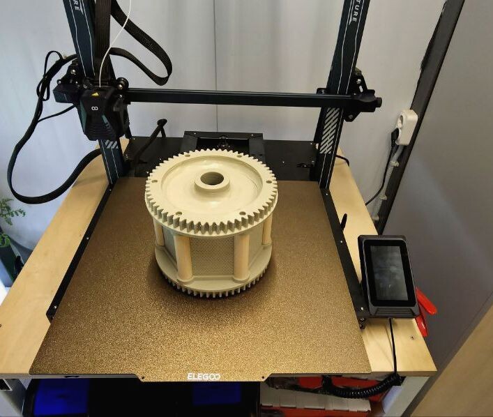 Прототип гальванического барабана, разработынный Сергеем, изготовлен на 3D-принтере