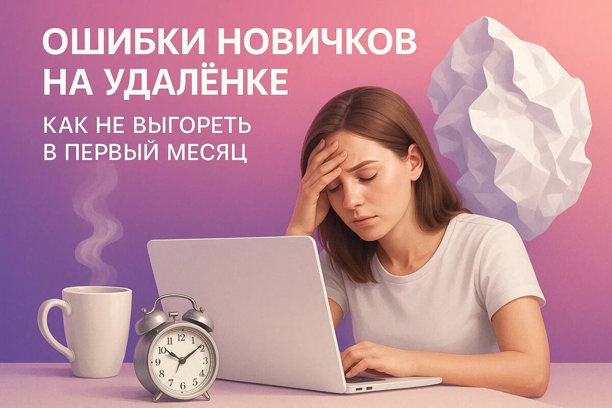 Ошибки новичков на удалёнке: как не выгореть в первый месяц

