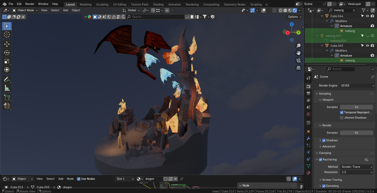 Процесс создания LowPoly сцены и работа с процедурными шейдерами