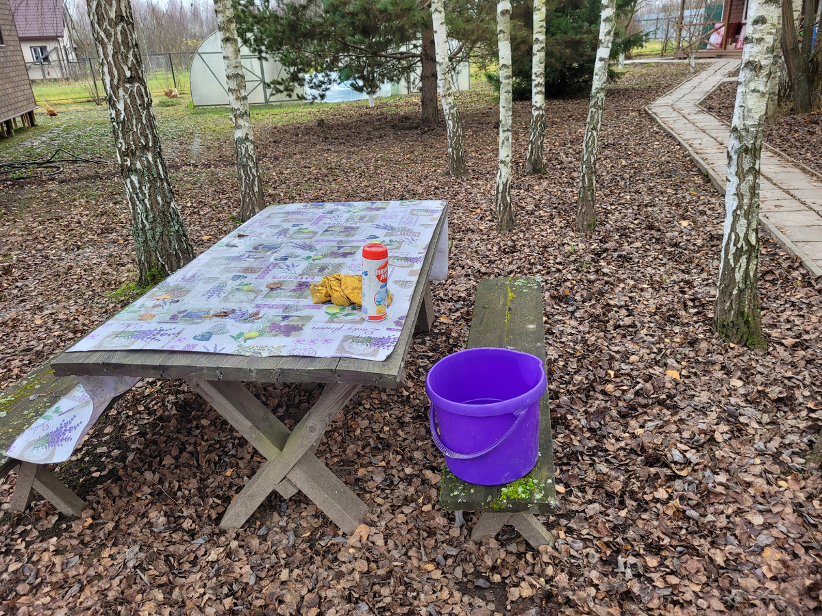 Мою клеёнку, а весной снова постелю.