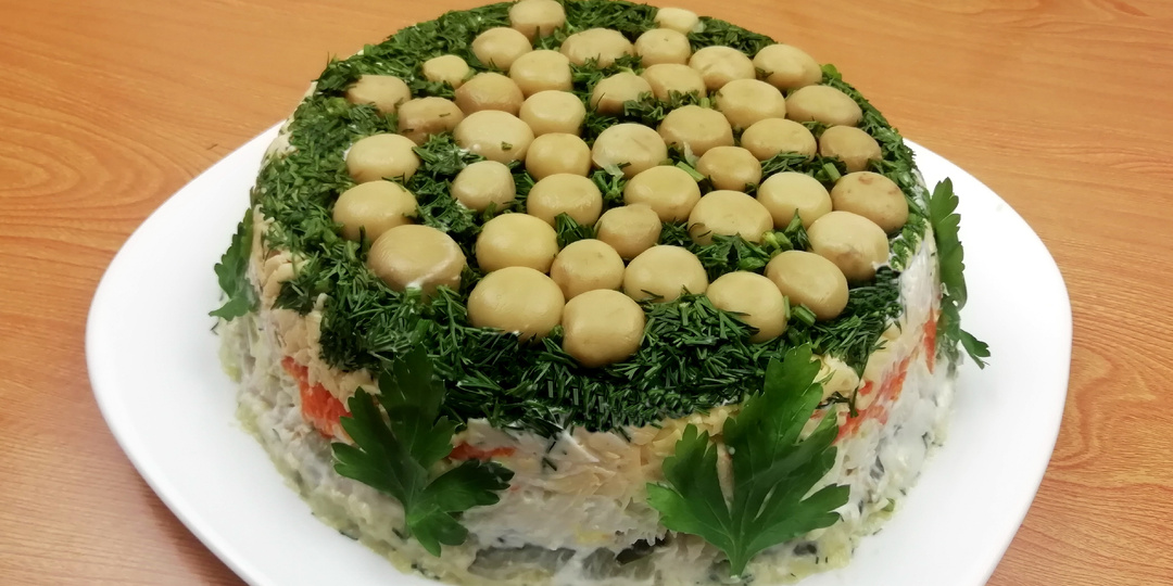 Этот Салат Вкуснее Чем Оливье!!!Салат Грибная Поляна/Рецепт салата Лесная Поляна/Очень красиво, бесподобно вкусно, на праздничный стол!