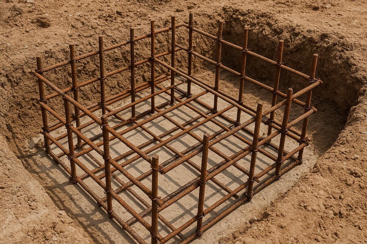 Арматурный каркас должен иметь небольшую подвижность, чтобы компенсировать усадку бетона и сезонные движения грунта.