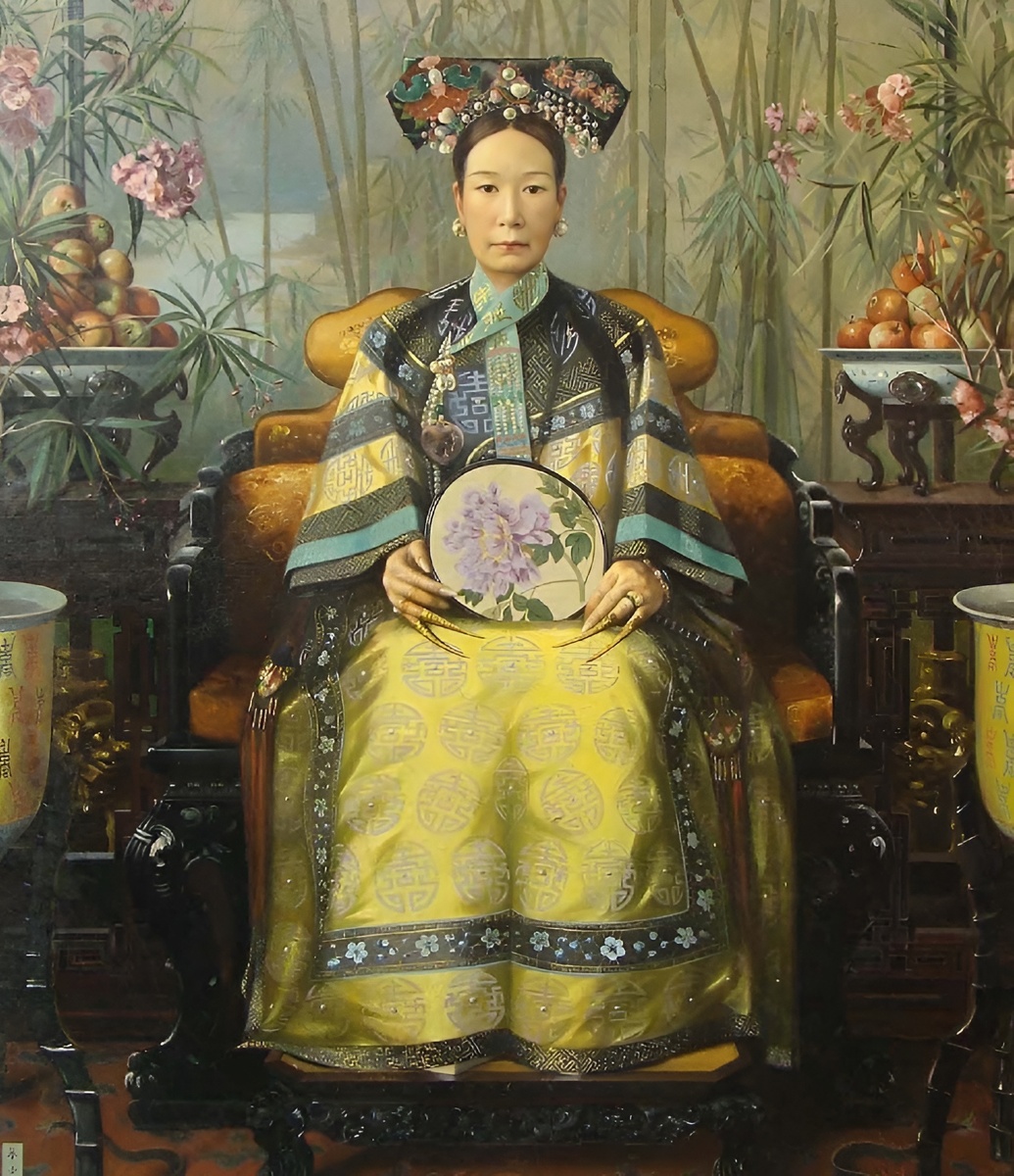 Хьюберт Вос "Вдовствующая императрица Цыси" (фрагмент) / Дворец-музей, Китай