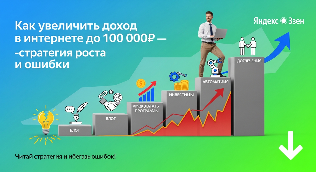Пошаговая стратегия масштабирования онлайн-дохода: как вырасти с 10 000 до 100 000 рублей, реальная иерархия способов, примеры, ошибки и лайфхаки