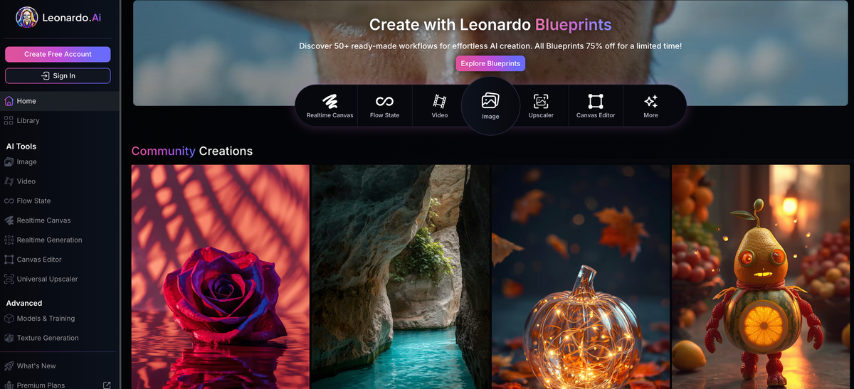 Интерфейс Леонардо АИ