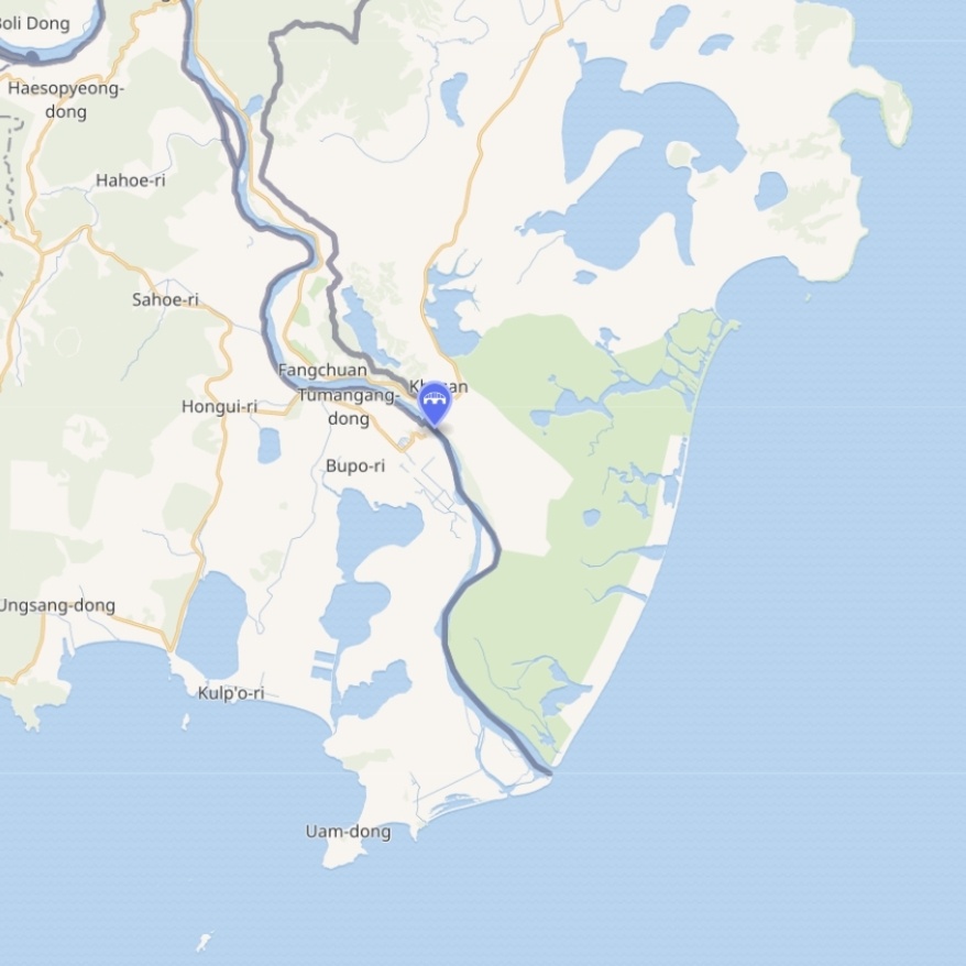 Место строительства первого автомобильного моста между Россией и Северной Кореей