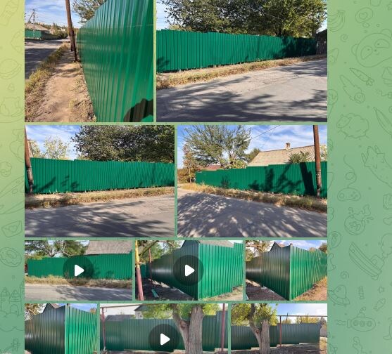 Забор из профнастила зелного цвета в Донецке