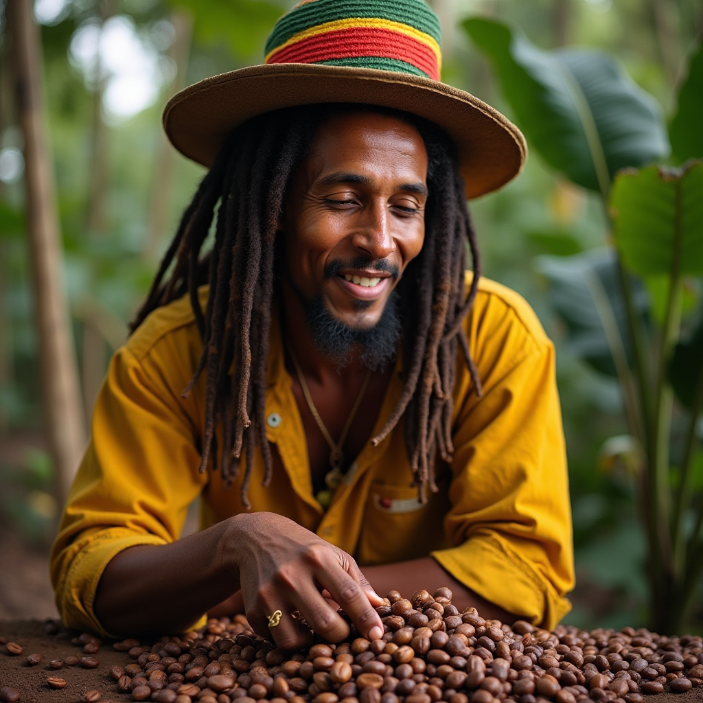 Сгенерированный ИИ Боб Марли, как символ мира и свободы. 