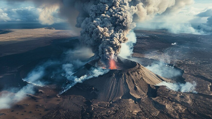 Фото извержения Вулкана.