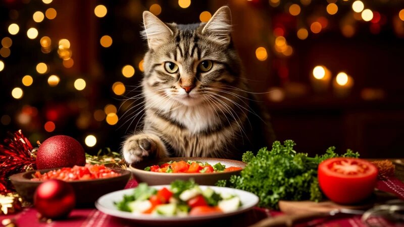     Кот за столом Нейросети